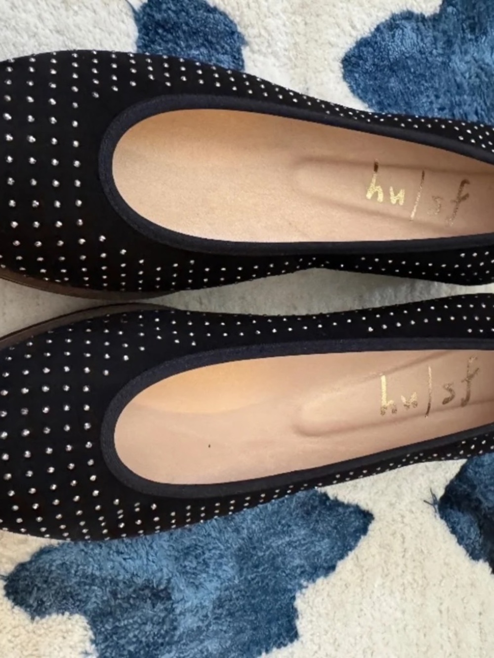 NWOT FS NY French Sole Sparkly Black Ballet Flat Rare Find!